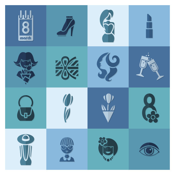 妇女节图标集图片下载