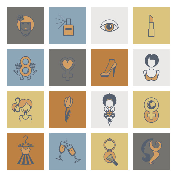 妇女节图标集图片下载