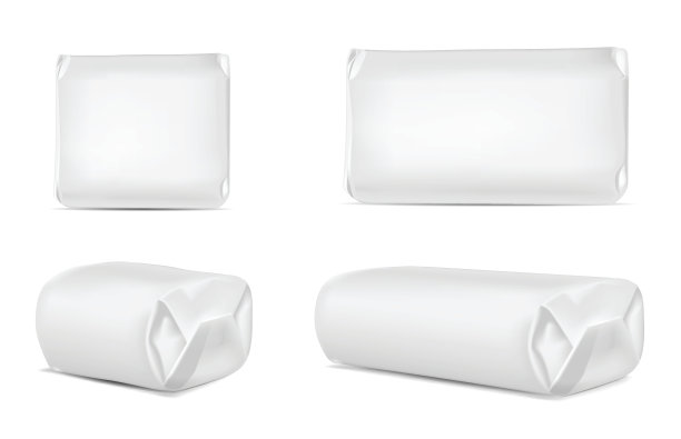 白色空白箔或纸包装孤立在白色背景上图片下载