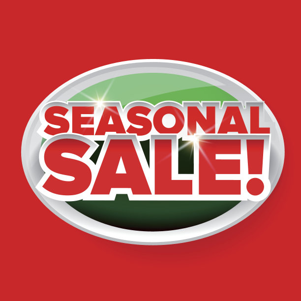 季节性销售按钮矢量红字图片下载