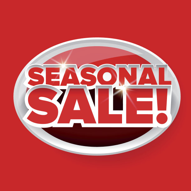 季节性销售按钮矢量红字图片下载