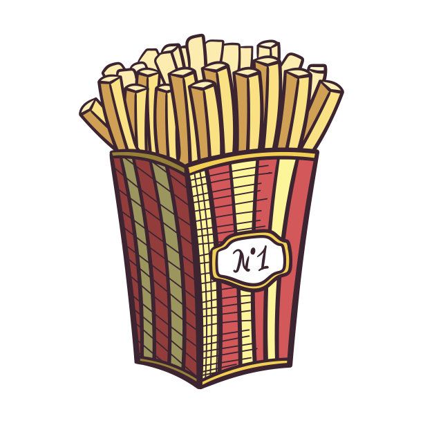 白色背景下的薯条特写镜头图片下载