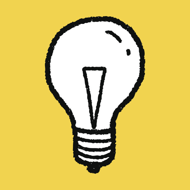 涂鸦灯泡素材图片
