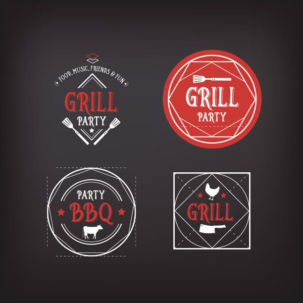 烧烤聚会图标。图片下载