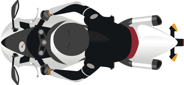 赛车摩托车与车手俯视图图片下载