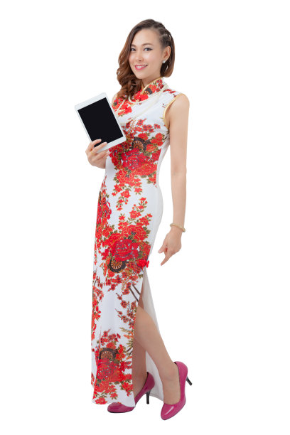 春节快乐。长得漂亮的中国女人。图片下载