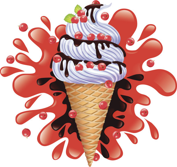 有浆果和巧克力的冰淇淋图片下载