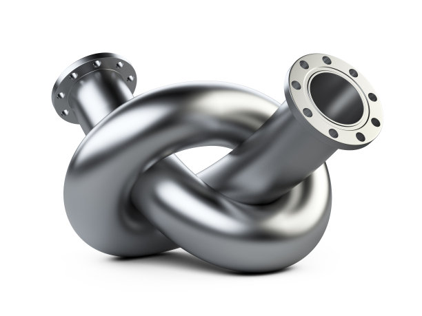 一种带结的工业金属法兰管道。图片下载