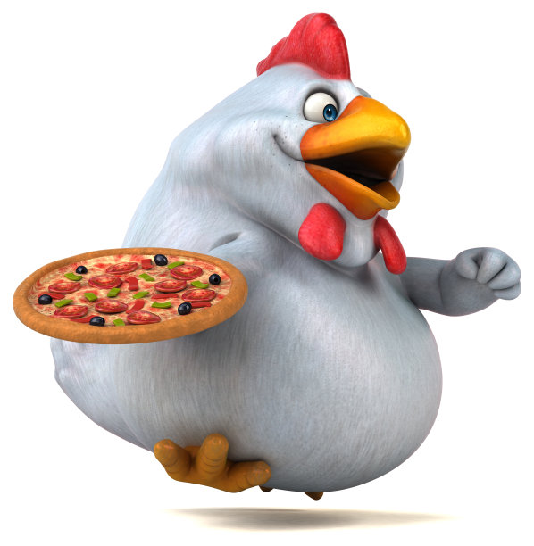 有趣的鸡- 3D插图图片下载