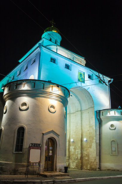 金门之夜，弗拉基米尔，俄罗斯图片下载