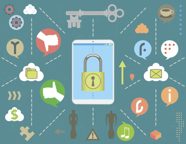 社交媒体上的挂锁智能手机图片下载