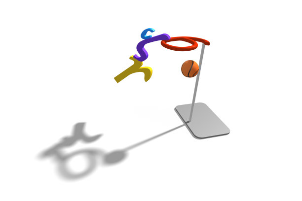 得分单词的形状3D人打篮球灌篮图片下载