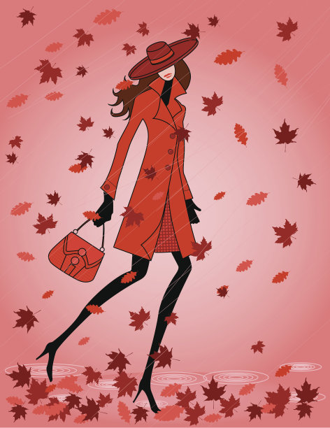 女人在秋雨下图片下载