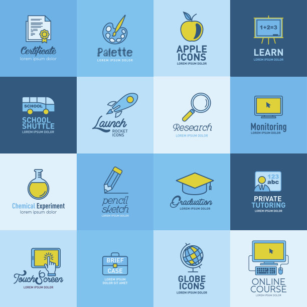 教育图标设置，标志设计模板图片下载