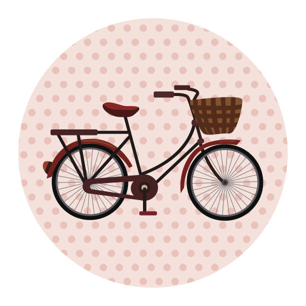 自行车卡通设计元素向量图片下载