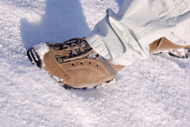 雪地里的登山靴图片下载