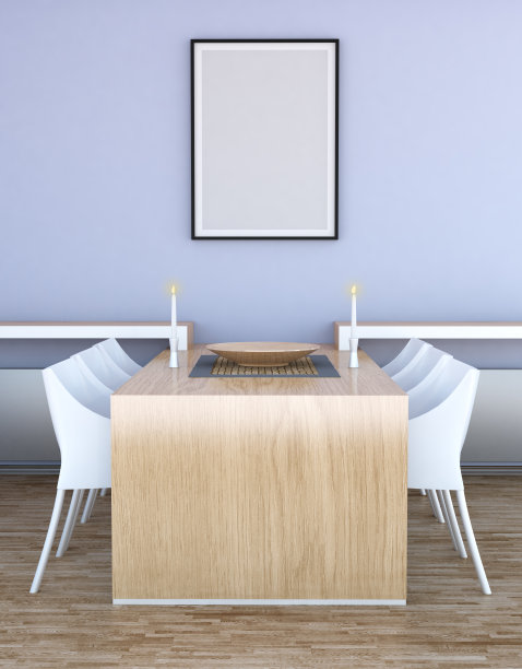 斯堪的纳维亚室内场景与空白框架图片下载