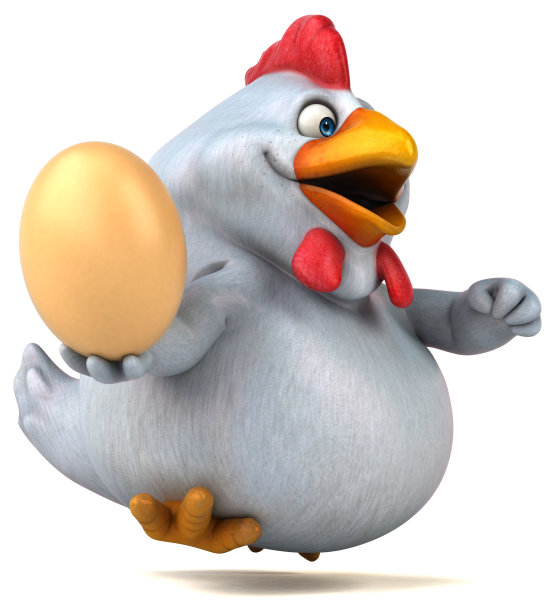 有趣的鸡- 3D插图图片下载