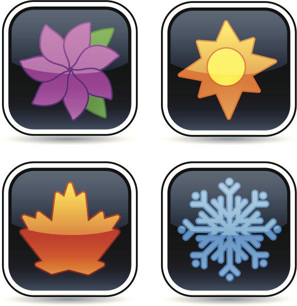 光滑的四季纽扣图片下载