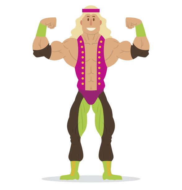 金色长发的摔跤手图片下载