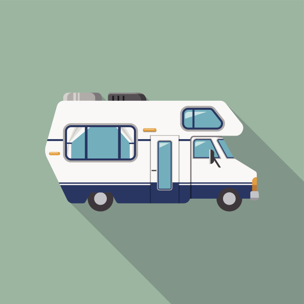 矢量露营车图标图片下载