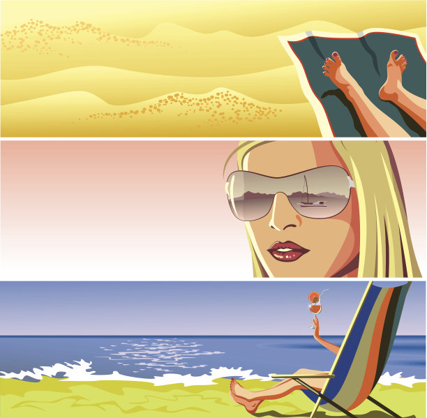 海滩上的横幅图片下载