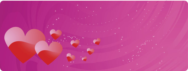 挂着红心的情人节横幅图片下载