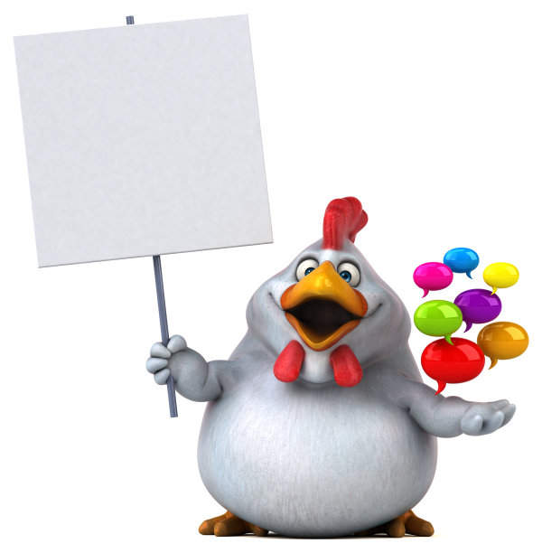 有趣的鸡- 3D插图图片下载