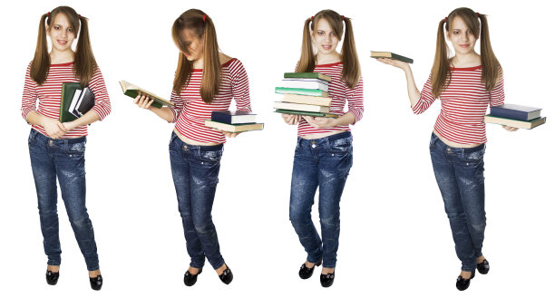 女孩和书图片下载