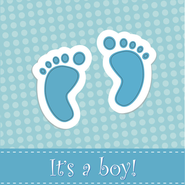 Bright baby boy的到来卡送礼会邀请函图片下载