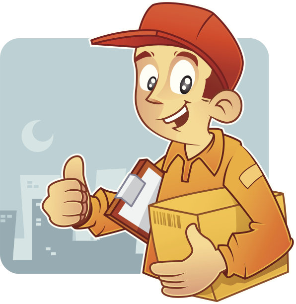 年轻快递员竖起大拇指图片下载