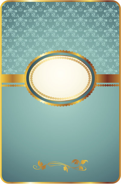 绿松石背景与黄金框架图片下载