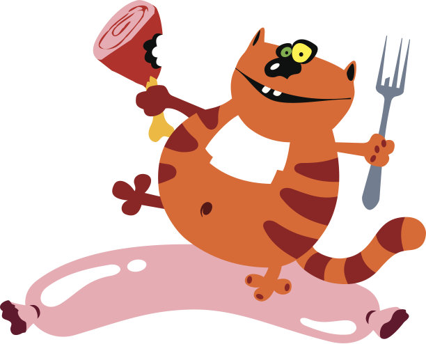 猫和香肠图片下载