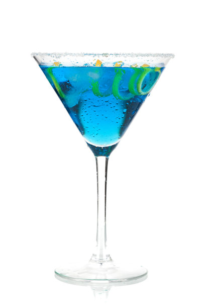 鸡尾酒系列-柠檬螺旋蓝色马提尼图片下载