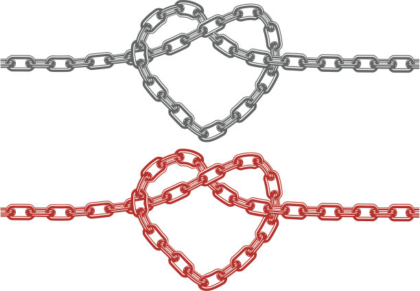 链的心,向量图片下载