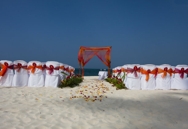 海滩婚礼仪式设置图片下载