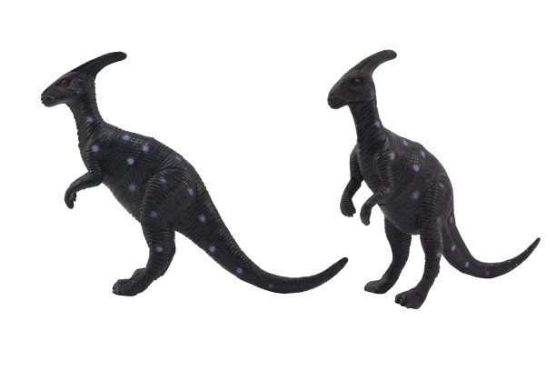 孤立副栉龙恐龙侧面和角度视图玩具照片。图片下载