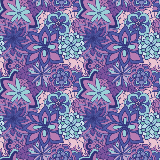 无缝的花卉图案素材图片