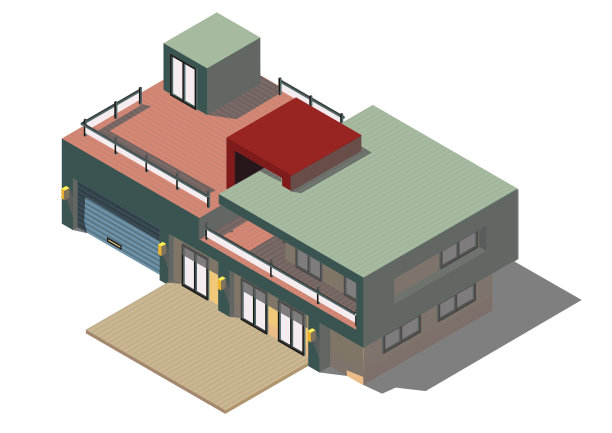 说明信息图形房子概念在等距图形图片下载