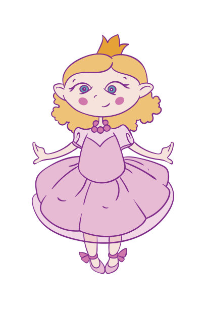 卷曲的年轻漂亮的女孩。戴皇冠的公主图片下载