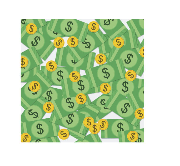 工作场所的扁平风格与金钱的概念图片下载