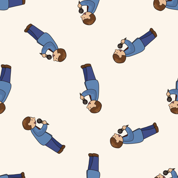 上班族，卡通无缝图案背景图片下载