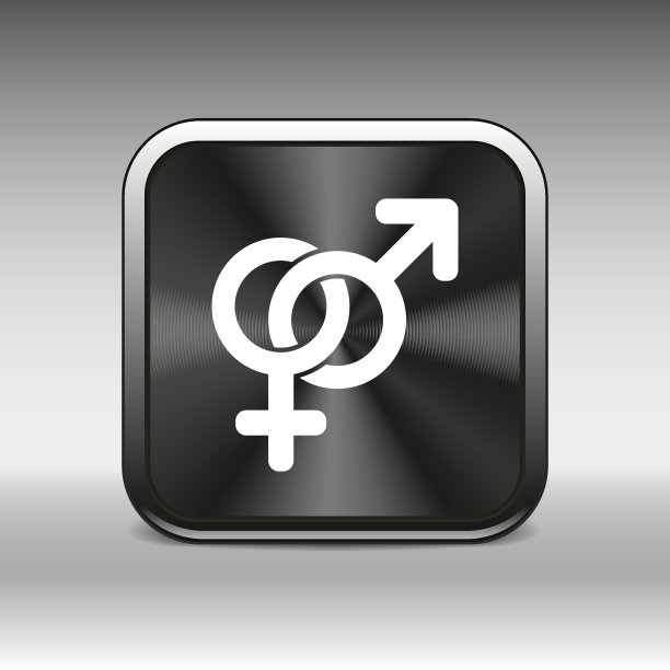 男性和女性标志孤立在白色背景图片下载