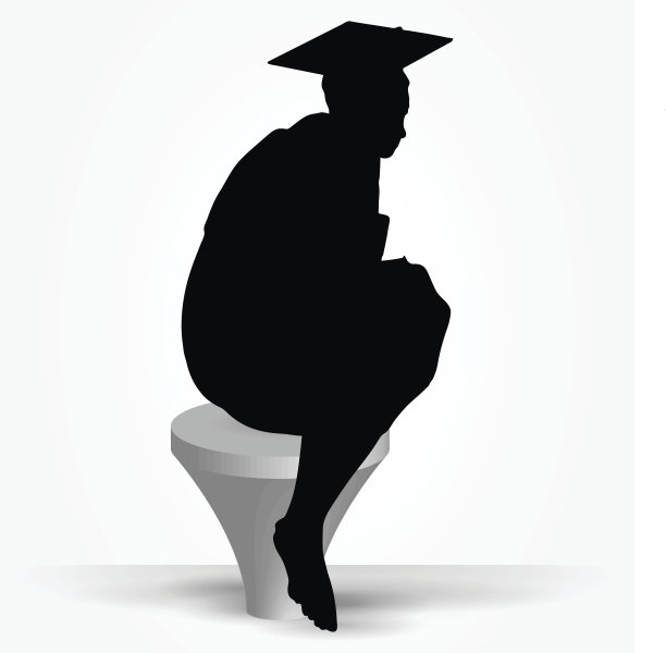 穿着长袍的女孩剪影图片下载