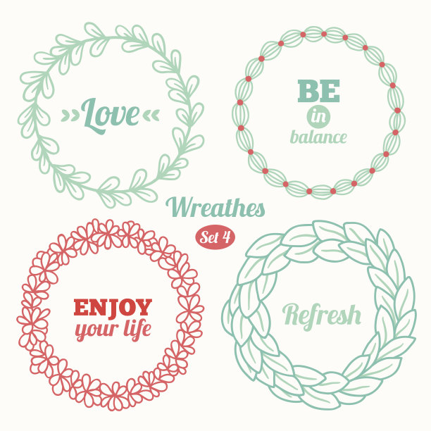 一套节日花圈。完美的婚礼，生日，情人节图片下载