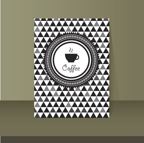 咖啡卡复古设计图片下载