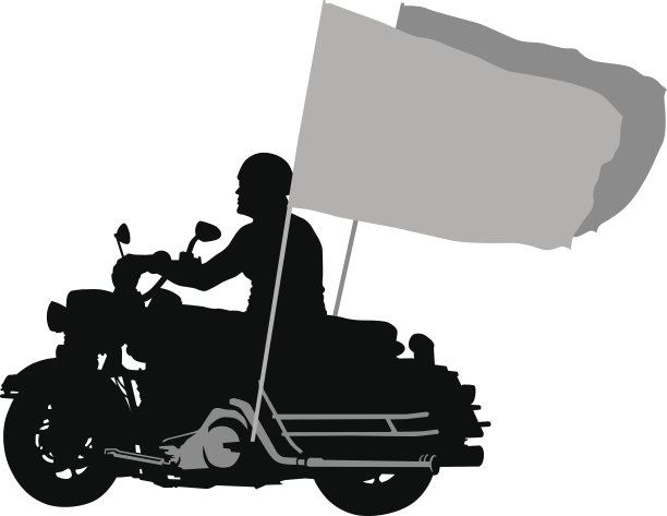 骑摩托车的人一点点国旗图片下载