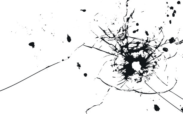 黑白玻璃和弹孔插图图片下载