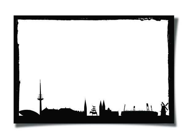 垃圾相框与剪影的不来梅图片下载