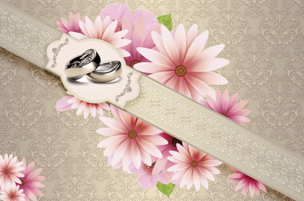 婚礼邀请函模板。图片下载